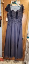 Lace Applique Mother Of The Bride Dress Long Chiffon 16 Wedding Groom