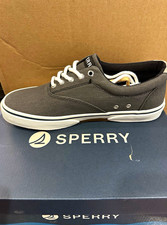 Sperry Halyard CVO Men's Canvas Memory Foam Sneakers Black US 9 EU 42