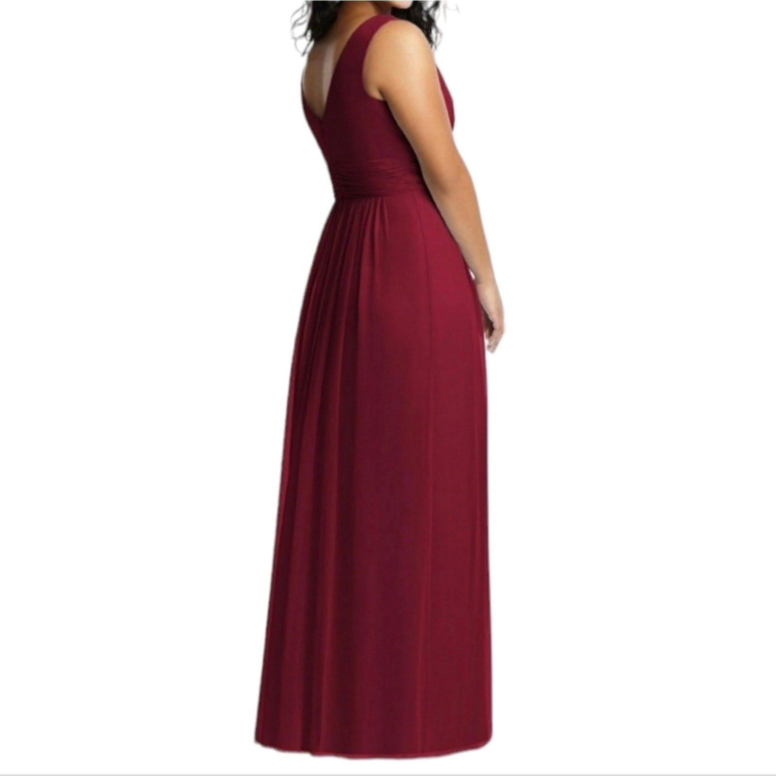Dessy Collection Vivian Diamond Dress Womens Size 4 Burgundy Maxi Evening Gown