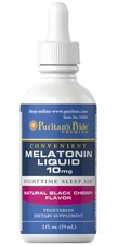 Puritan's Pride Melatonin Black Cherry Liquid 10 mg - 2 oz Liquid