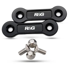 R&G Racing Rear Footrest Blanking Plate - Black, 2 Piece BLP0128BKCL77