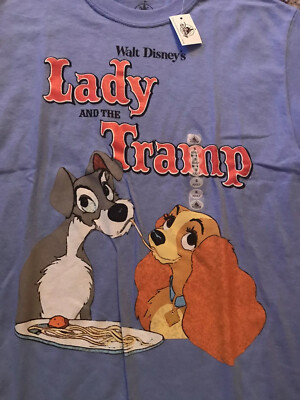 DISNEY PARKS WALT DISNEY'S LADY AND THE TRAMP ADULT T-SHIRT S M L
