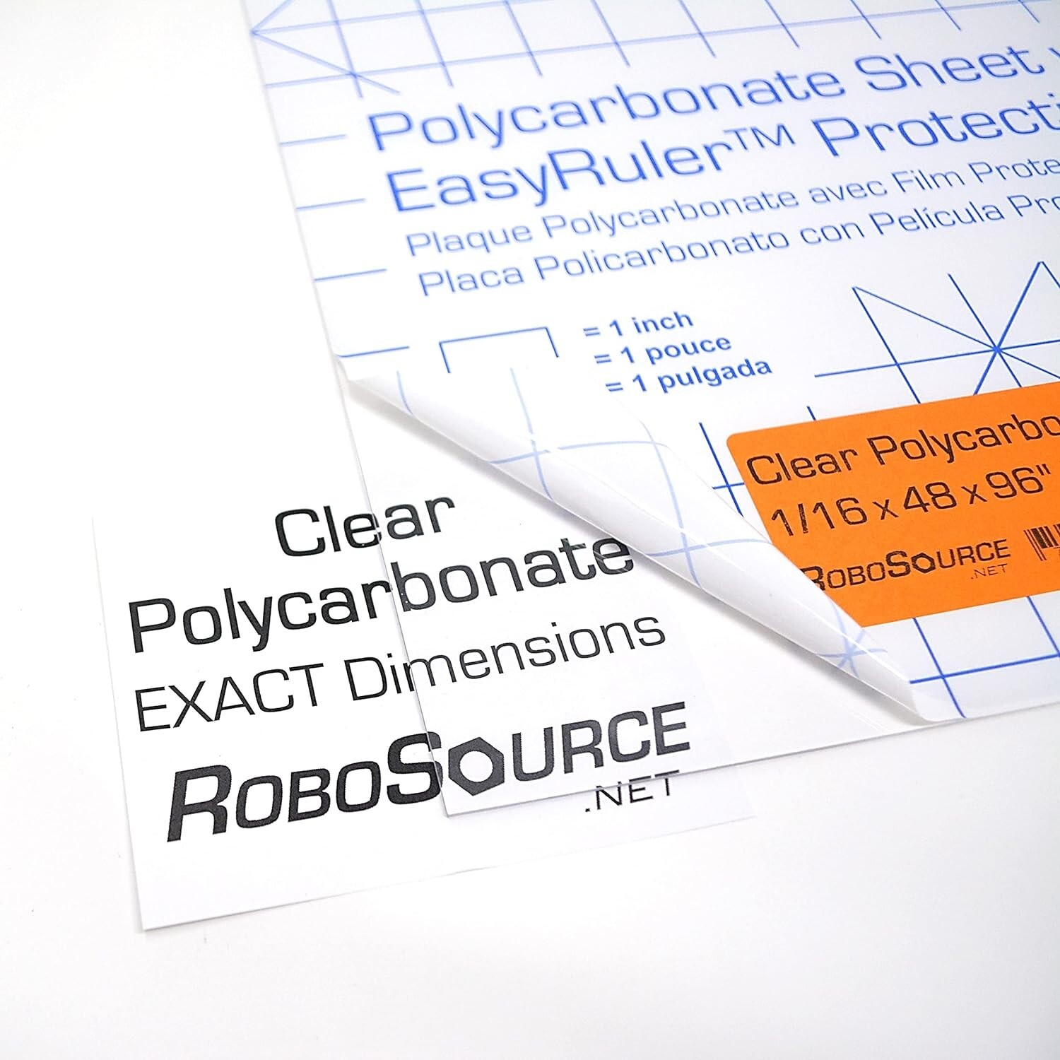 Polycarbonate Clear Plastic Sheet 12" X 18" X 0.0625" 1/16" Exact, EasyRuler ...