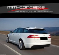 Cup Diffusor Seiten AnsäTze Schwarz Jaguar XF X250 HeckschüRze Rear Flaps Ansatz