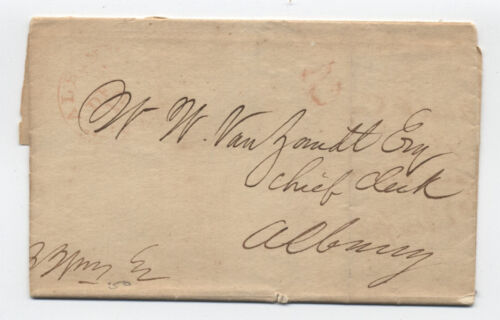 1846 Albany NY 2 cent stampless drop rate handstamp [h.6103]