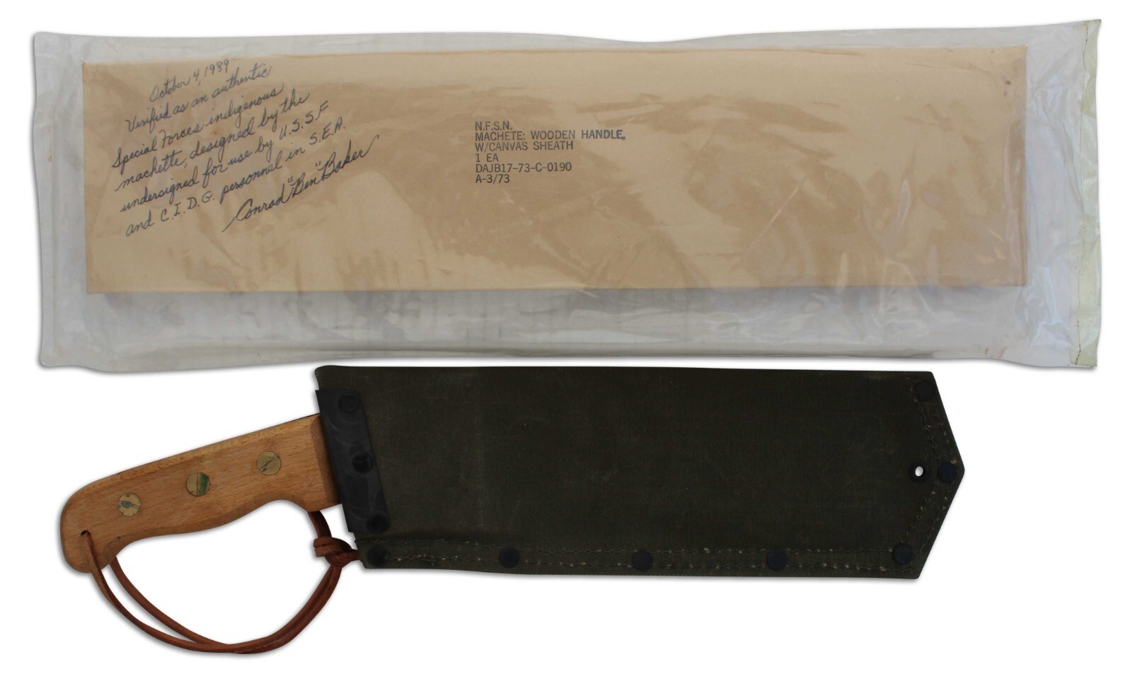 WARTIME CISO ROUND TIP BOLO IN THE BOX SIGNED BY BEN BAKER SF / SOG ...