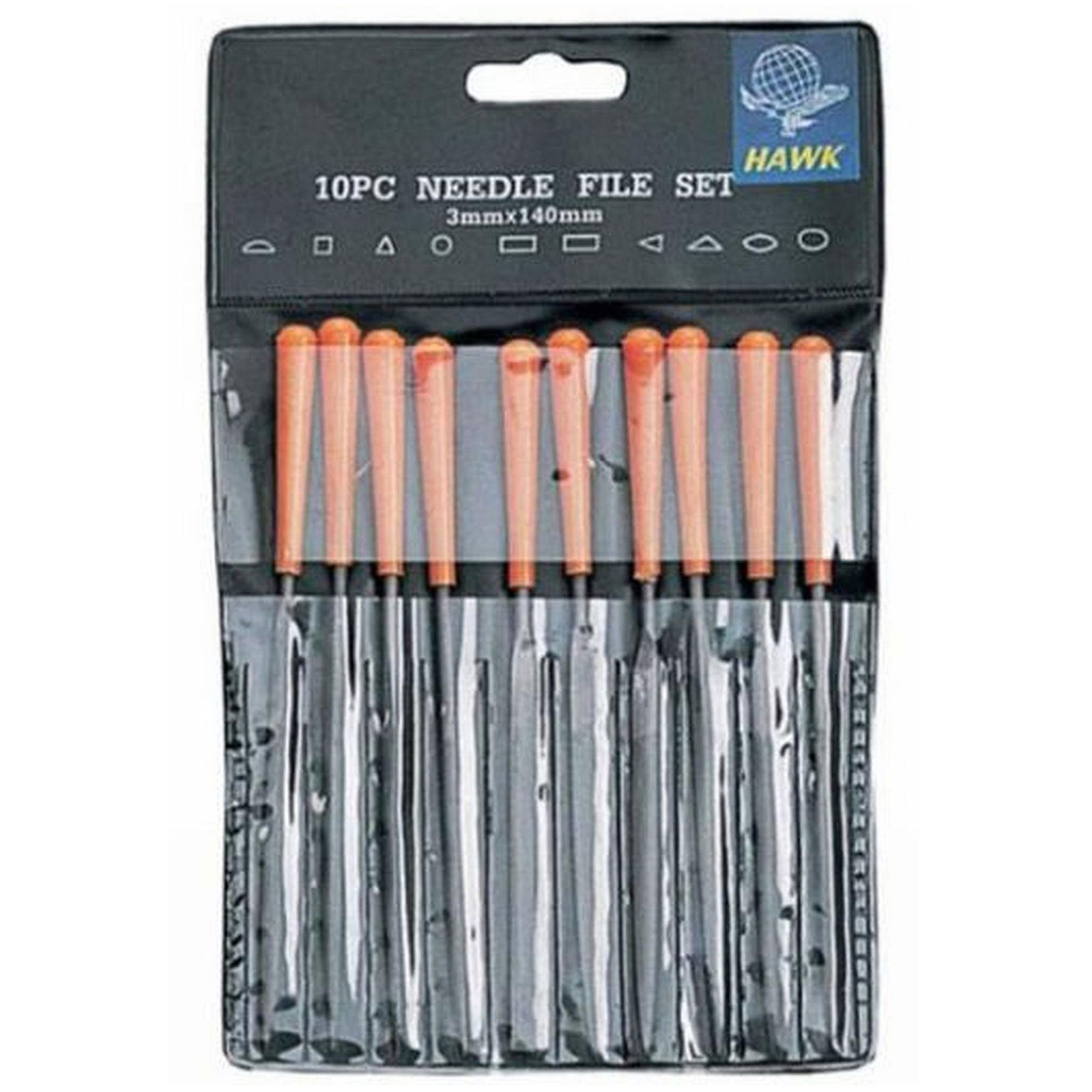 10pc 3 X 140mm Fine Needle File Set Plastic Handles for sale online | eBay
