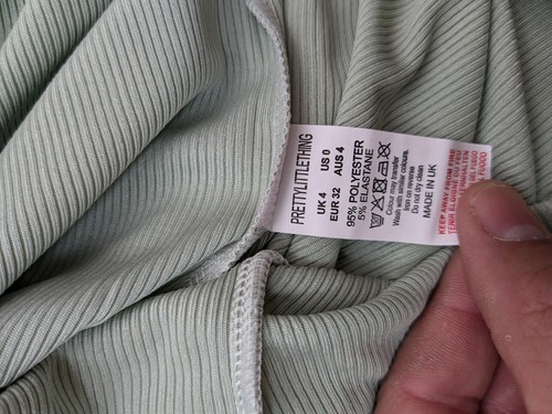 PrettyLittleThing Ladies Size 4 Sage One Shoulder Midi Dress New - Picture 5 of 7