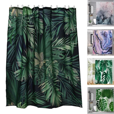 HOME-GARDEN-DECORATION Shower Curtain Waterproof Mould Proof Bathroom Curtains wit Free Hooks 180x180cm