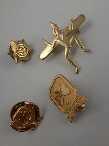 Girl Guide Scouts Pins LOT Pinbacks Gold Plated - Picture 3 of 5
