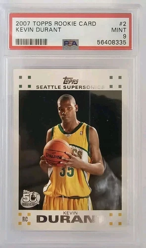 2007 Topps Kevin Durant RC Rookie #2 PSA 9