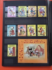 Timbre Et Bloc Walt Disney DOMINICA Neuf**