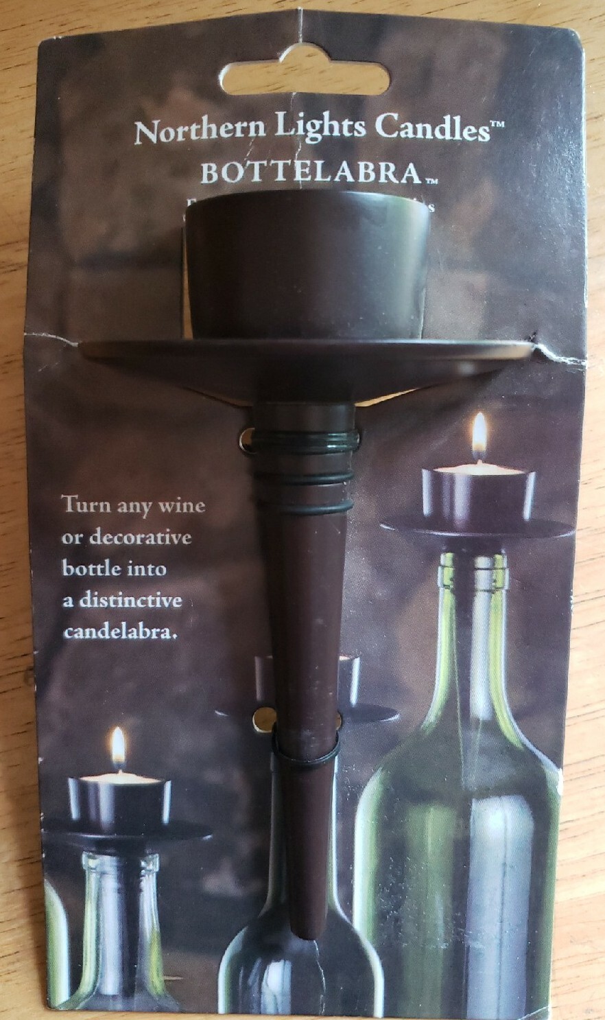 Northern Lights Candle Bottelabra Wine Bottle Tealight Candle Holder