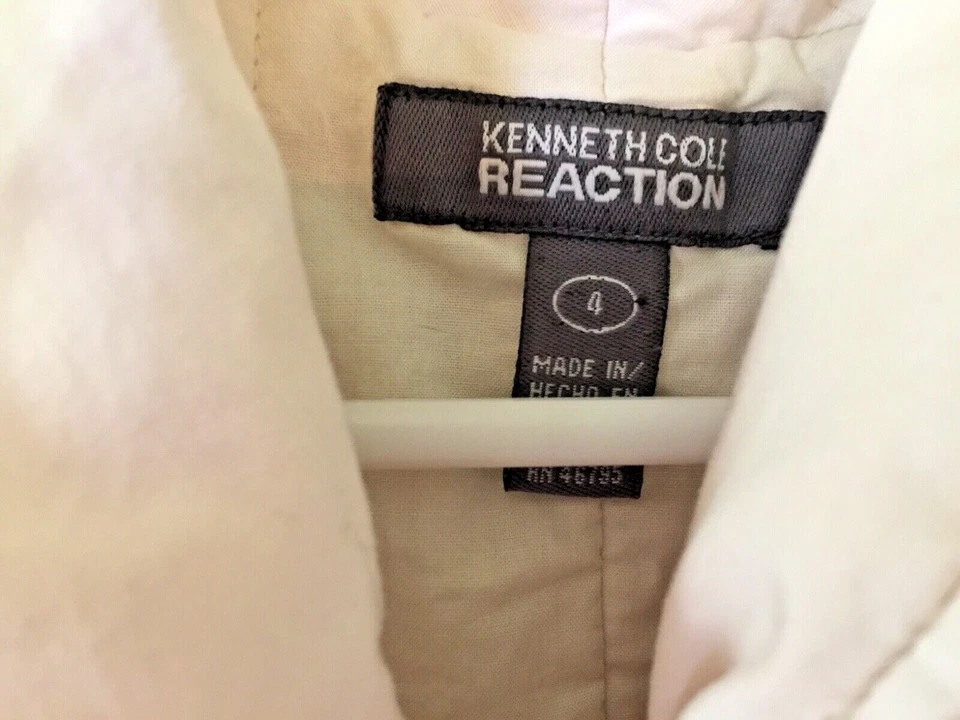CHAQUETA KENNETH COLE REACTION Niñas Crema Aplique Floral Rosas Algodón Talla 4 Foto 4 de 4