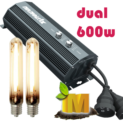 Hydroponics Grow Light Nanolux 600w DUAL lamp Digital Dimmable