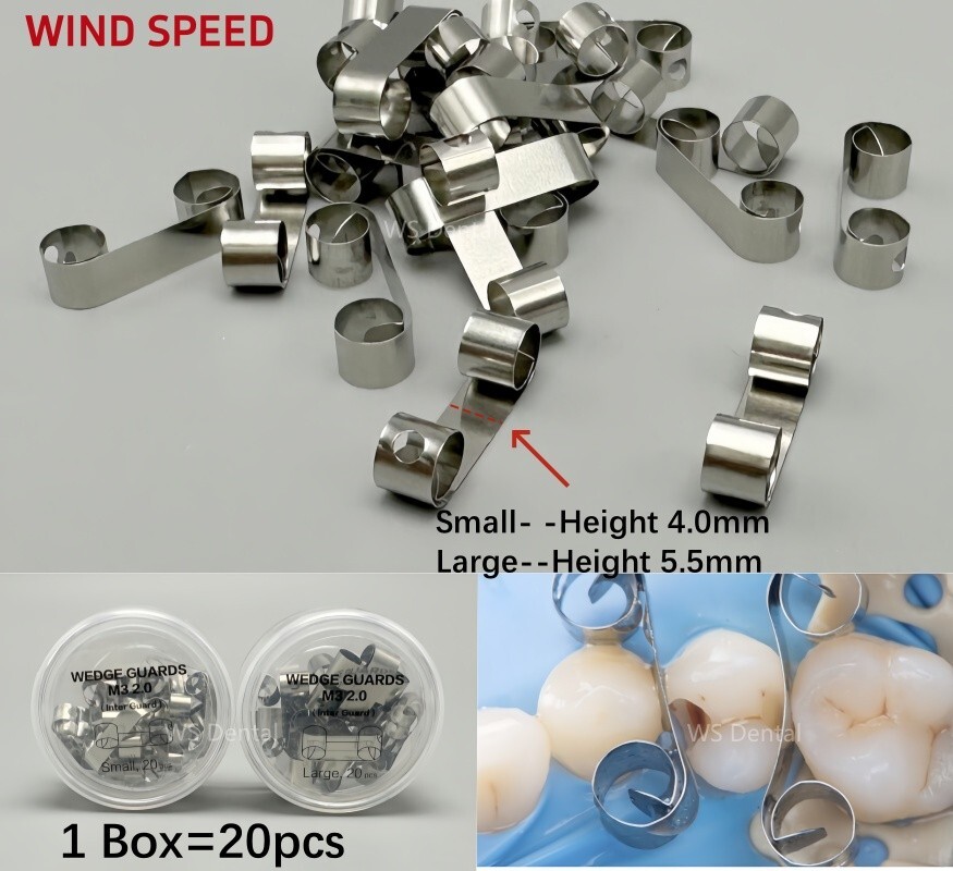 20Pc Dental Guards Wedge Fender Matrices Wedge Baffle Matrix Inner Guard 4.0/5.5