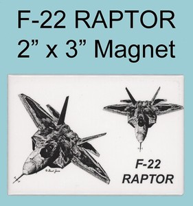 F-22 Raptor Fighter Lockheed Martin Memento Magnet 2" x 3" Collectible