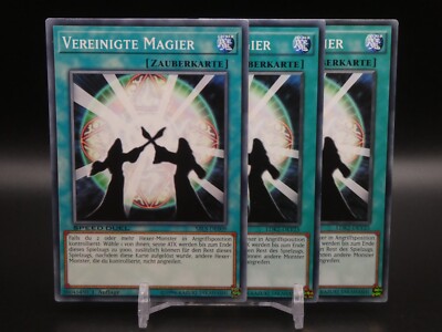 Yugioh Playset 3x Vereinigte Magier SBLS DE009/ Common/ Near Mint/ Deutsch