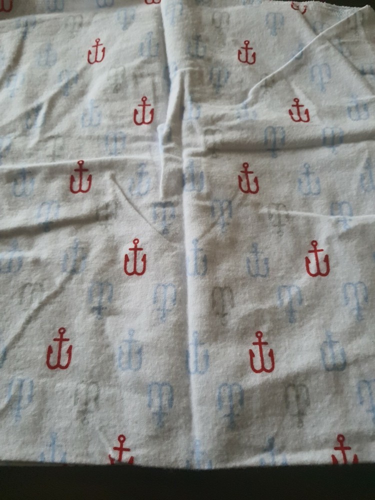 Cloud Island Red Blue Nautical Flannel Baby Receiving Blanket with Anchors  