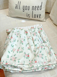 Pottery Barn Kids Floral Bed Skirt TWIN Dust Ruffle 13” Drop Split Corners