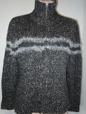  Womens ELISABETTA FRANCHI-CELYN B FANCY FULL ZIP GRAY SWEATER Sz M MEDIUM ITALY