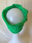 Ob.D. Handmade, Hand Knit, SEE ME Team Spirit Snood/Cowl Green w/Yellow Button — photo 2
