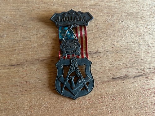 Jr OUAM Abzeichen Medaille Pin Band Anhänger Vintage Antik Antik Antik Antik West Zweig