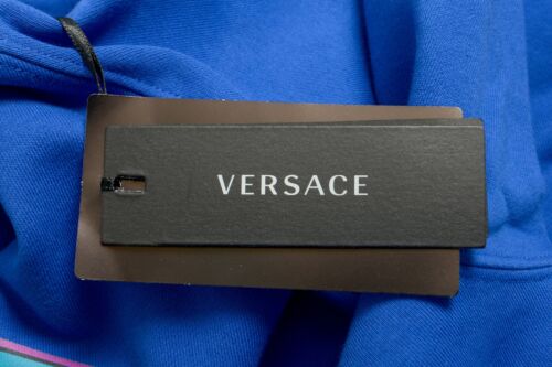 Versace Men's College Fit Royal Blue Logo Print Crewneck Sweatshirt US 3XL IT 58 - Picture 5 of 6