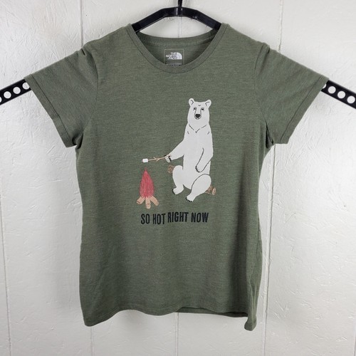 The North Face Shirt Womens Small Green Crew Neck Short Sleeve Graphic Outdoors