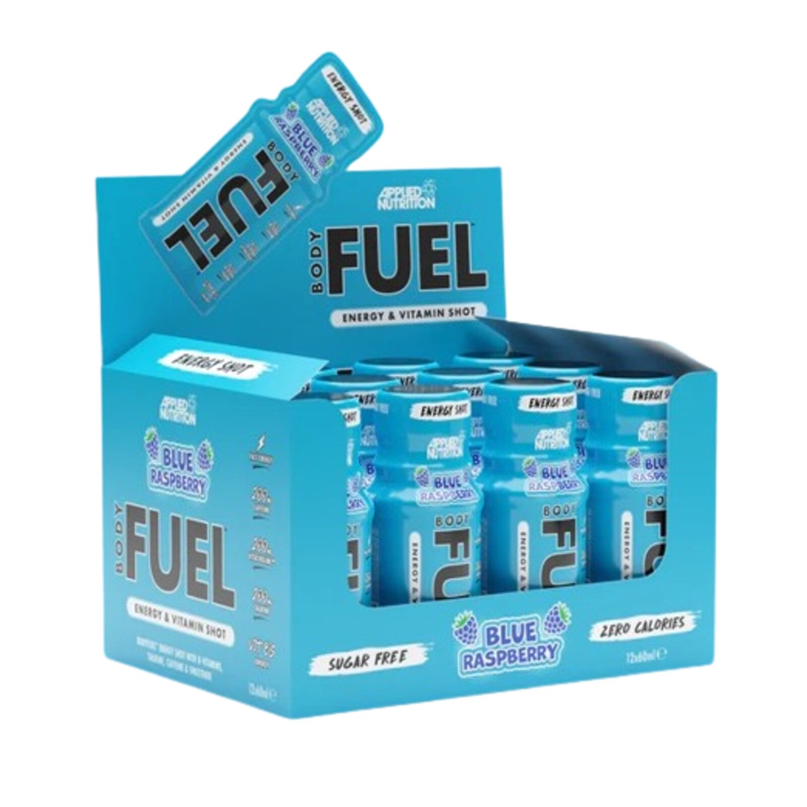 APPLIED NUTRITION BODY FUEL ENERGY & VITAMIN SHOT 12X60ML BLUE RASPBERRY