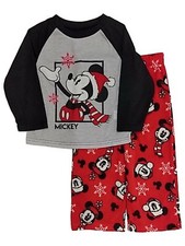Disney Toddler  Boys Mickey Mouse Christmas Snowflake Pajama Sleep Set 10