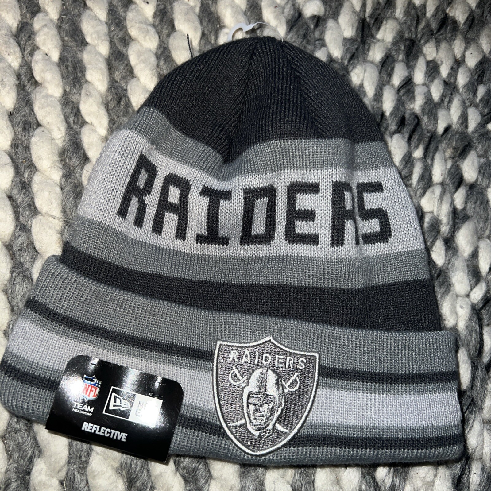 NWT New Adult New Era Oakland Raiders Sport Knit Grey Hat $23