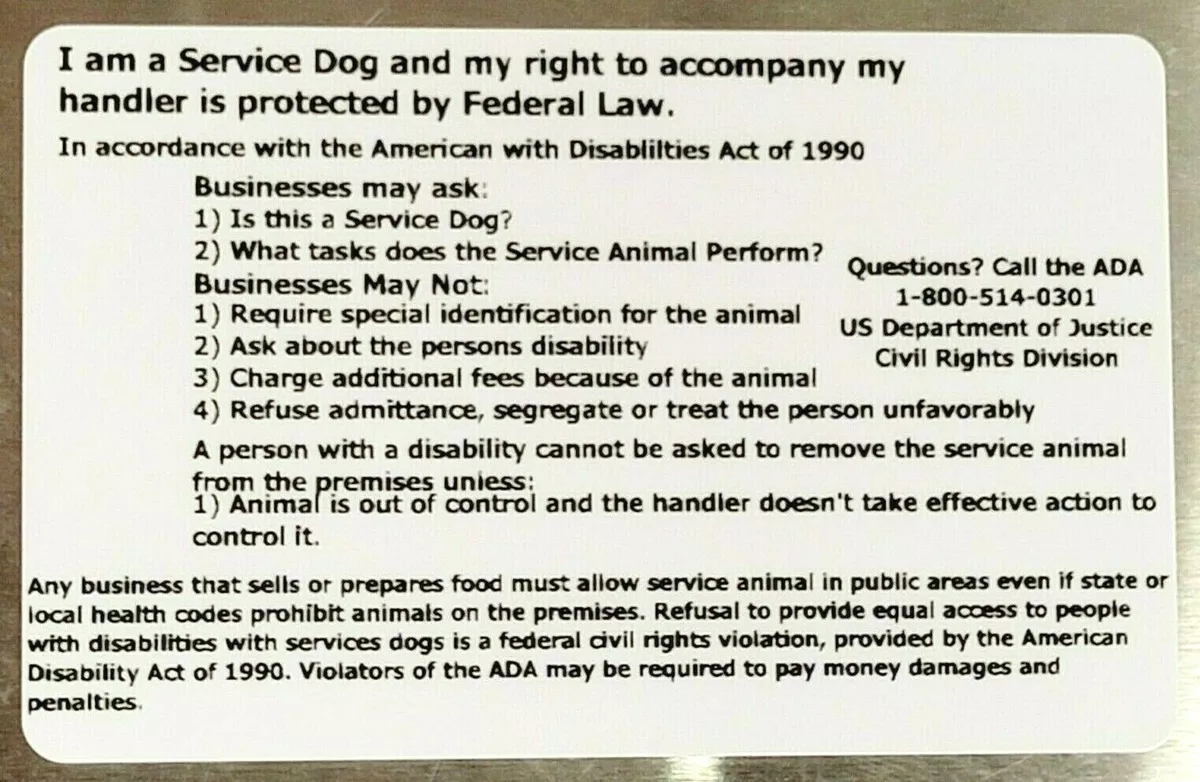 Ada act service animals 2025