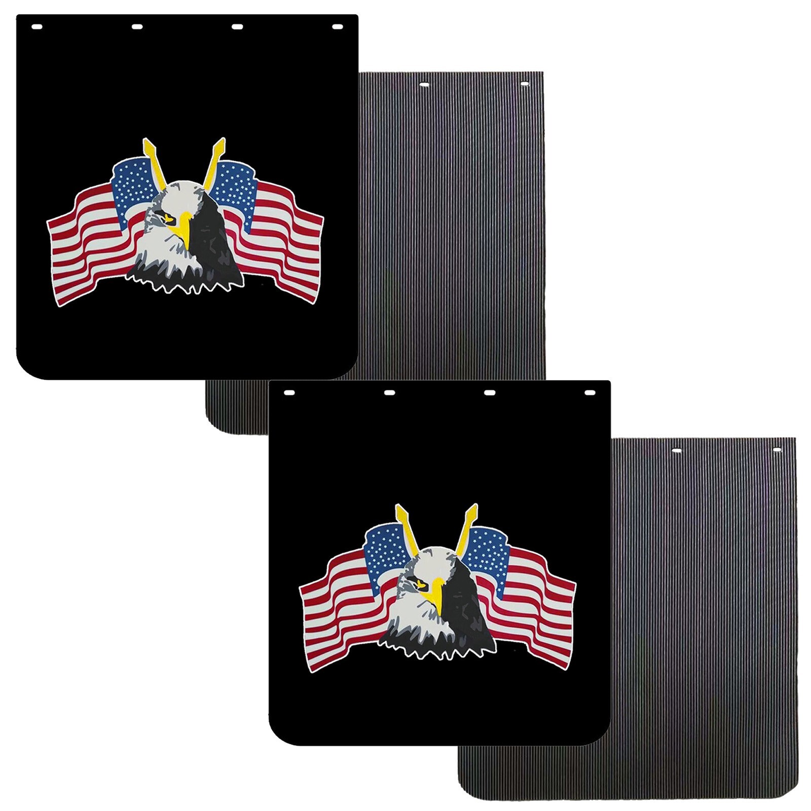 24x24 Semi Truck Mud Flaps Black Anti-Splash Mudguards 2 Pairs