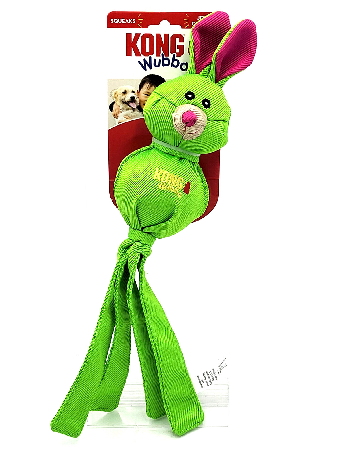 KONG Wubba Friends Ballistic LARGE Rabbit Squeaky Toss Tug &
