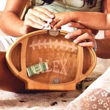 Personalized Cute Shapes Gift for Kids Handmade Nursery Decor, Wooden Coin Bank