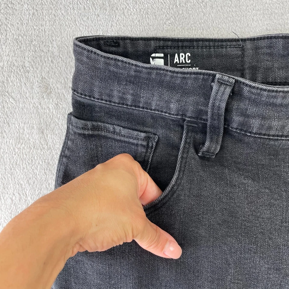 Pantalones Cortos G-STAR RAW Hombres 34 Negro Carbón Arco 3D 1/2 Botón Mosca Denim Diseñador Foto 2 de 4