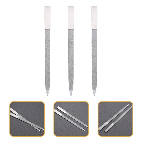 3pz Lime per Unghie Acciaio Inox Doppio Lato Lime per Tagliaunghie Strumenti Manicure - Foto 9 di 12