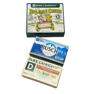 Duke Cannon Holiday Cheer 2 Pack Big Ass Brick Buffalo Trace & Busch Beer Soap