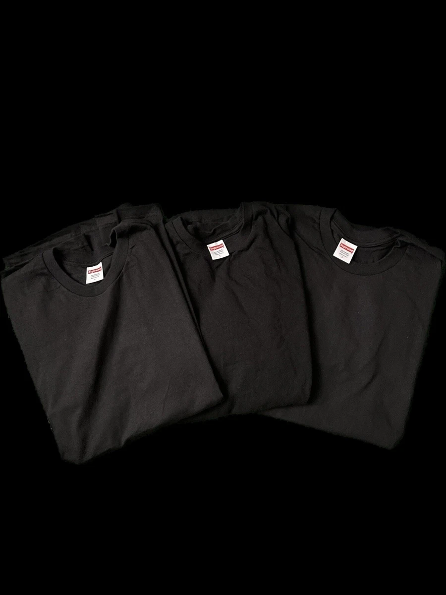 Supreme Black Blank T-Shirt (3 Pack - XL)