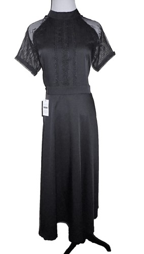 NWT Billy J Greta Maxi Dress Black Satin Size 10 Formal One Shoulder | eBay