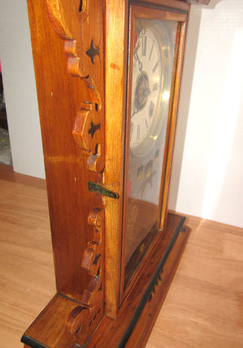 Antique rare E.N. Welch 1885 "SCHILLER" Ornate Ash 8 Day Mantle Clock - Repair - Picture 16 of 22