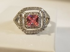 Pink Lab Created Sapphire Ring Size 8