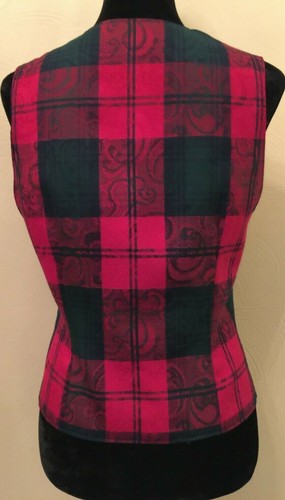 Pendleton Damen Button Down Weste Größe 8 rot blau grün kariert 100 % Schurwolle - Bild 7 von 12