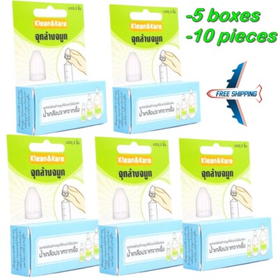 Nose Clean Adaptors Klean&Kare. For Syringe. Saline Nasal Wash 5pack 10 pcs