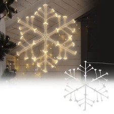 Decorazione fiocco di neve Natale 288 LED bianco caldo interno / esterno 87 cm
