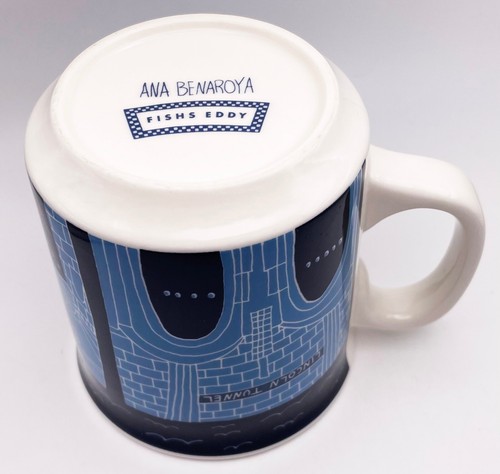 Ana Benaroya Fishs Eddy Coffee Mug Cup New York Lincoln Brooklyn Holland Tunnel - Picture 6 of 8