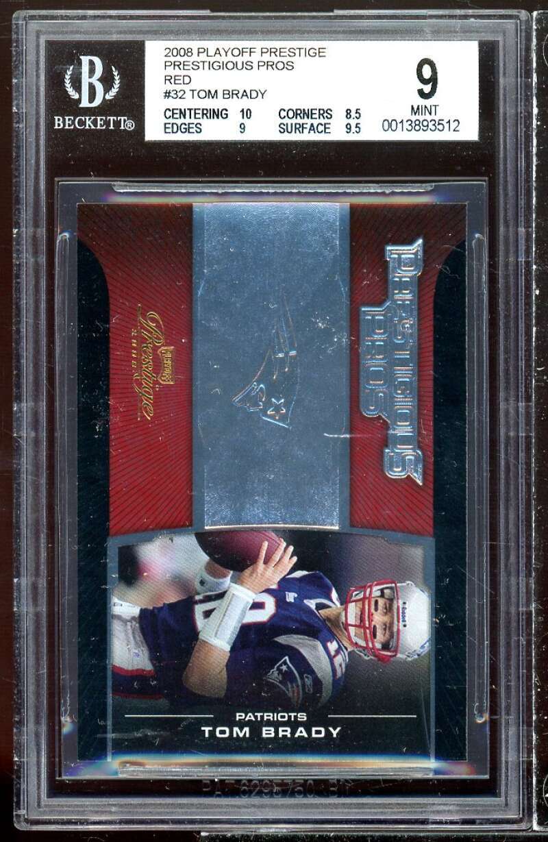 Tom Brady 2008 Playoff Prestige Prestigious Pros Red #32 BGS 9 (10 8.5 9 9.5)