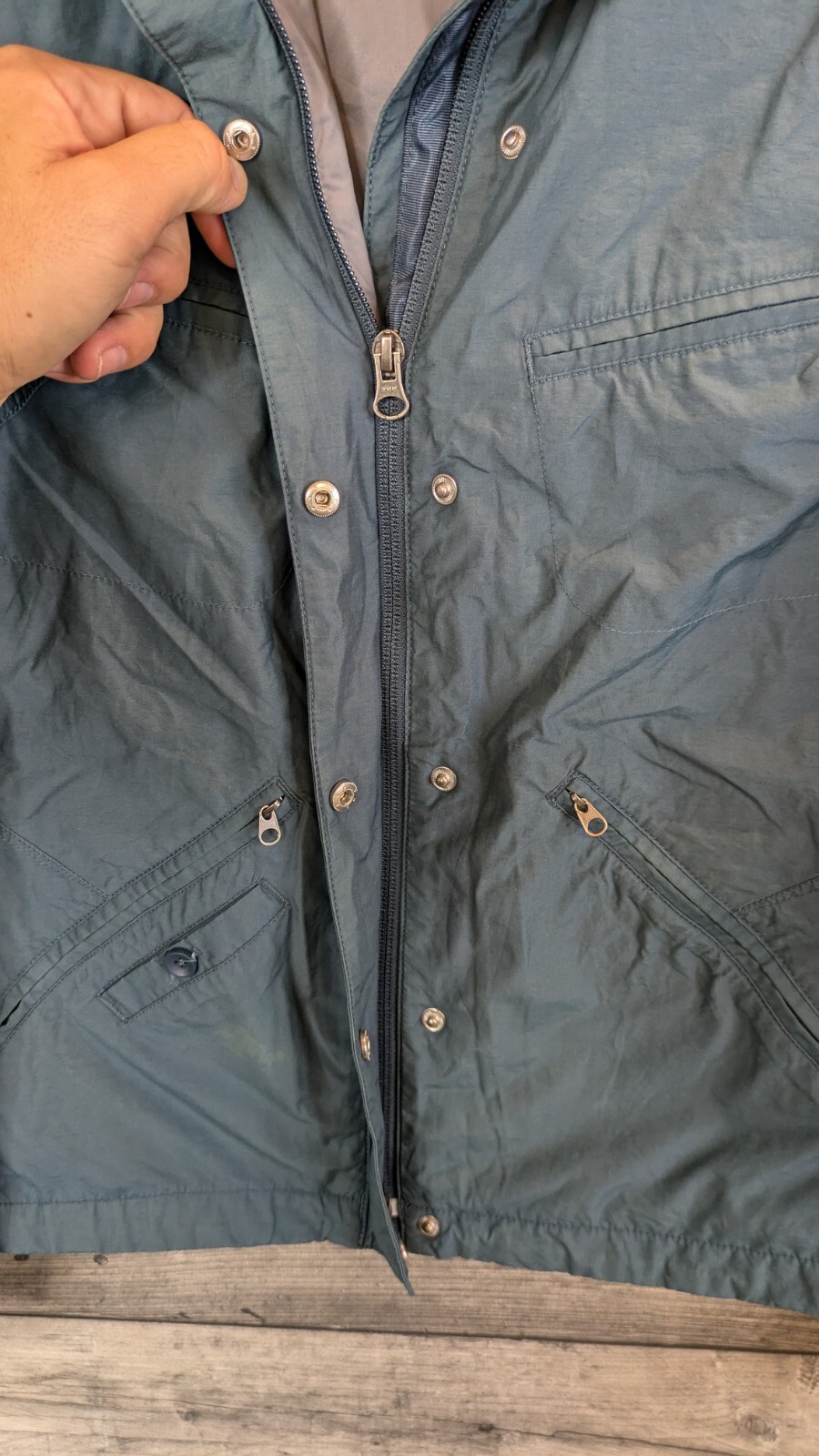 North Face Utility Jacket Womens Medium Petrol Blue Biker Style Zips Slim Fit  thumbnail 18