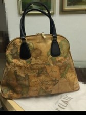 Alviero Martini 1 CLASSE -borsa Trapezio grande profili neri Dustbag inclusa